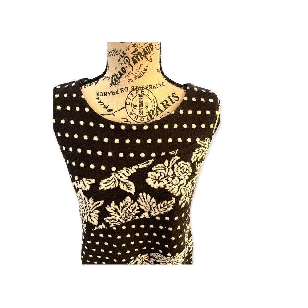 NWT Maeve Anthropologie Effemy jacquard black and white shift dress size M